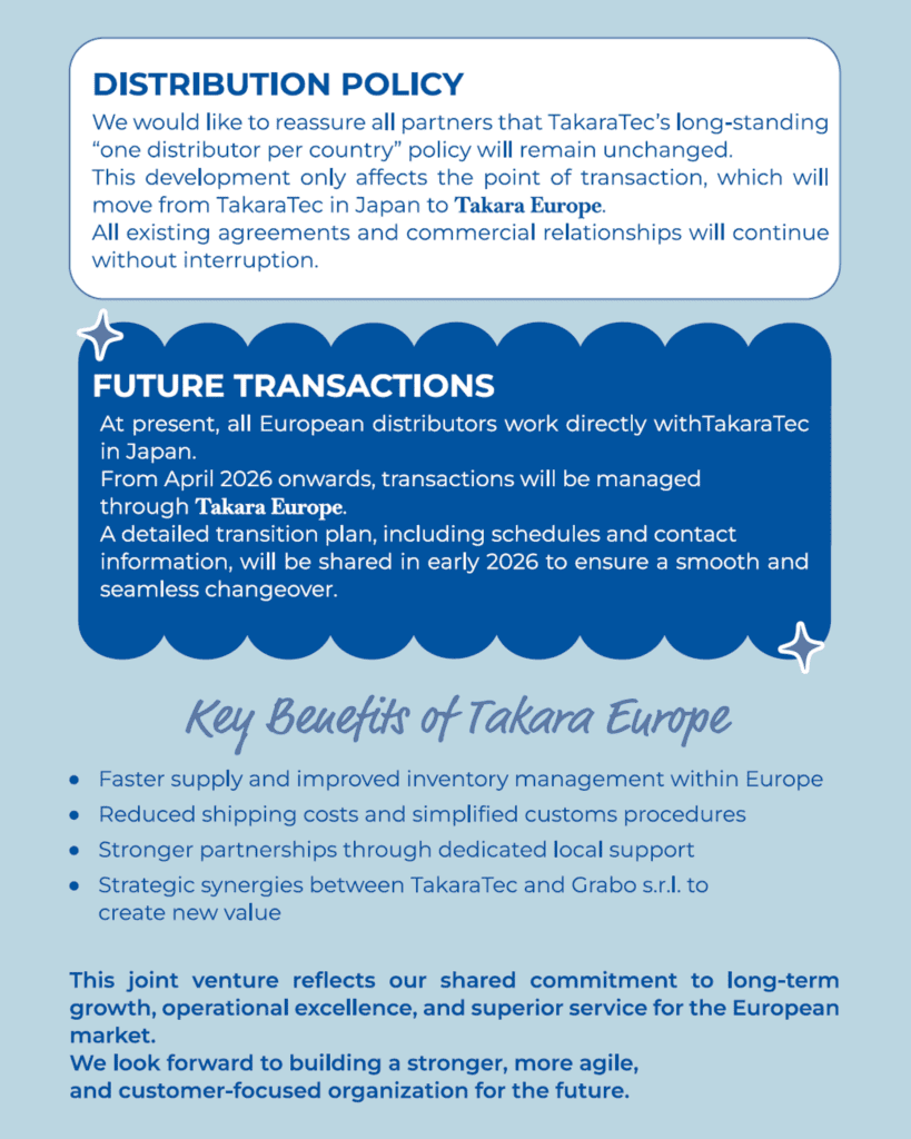【STRENGTHENING OUR EUROPEAN DISTRIBUTION & SERVICES】